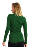 Damen Merino Half Zip Langarmshirt 250 Oliv