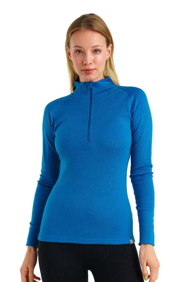 Women's Merino Half Zip Long Sleeve 320 Deep Water