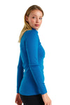 Women's Merino Half Zip Long Sleeve 320 Deep Water