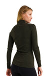 Women's Merino Half Zip Long Sleeve 320 Army Green