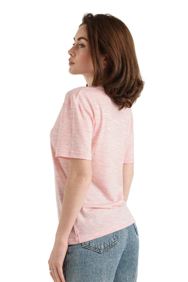 Women's Merino T-shirt 165 Heather Pink | Crewneck (+socks)
