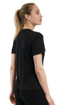 Damen Merino T-Shirt 165 Schwarz | Rundhalsausschnitt (+Socken)