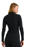 Women's Merino Half Zip Long Sleeve 320 Charcoal Grey