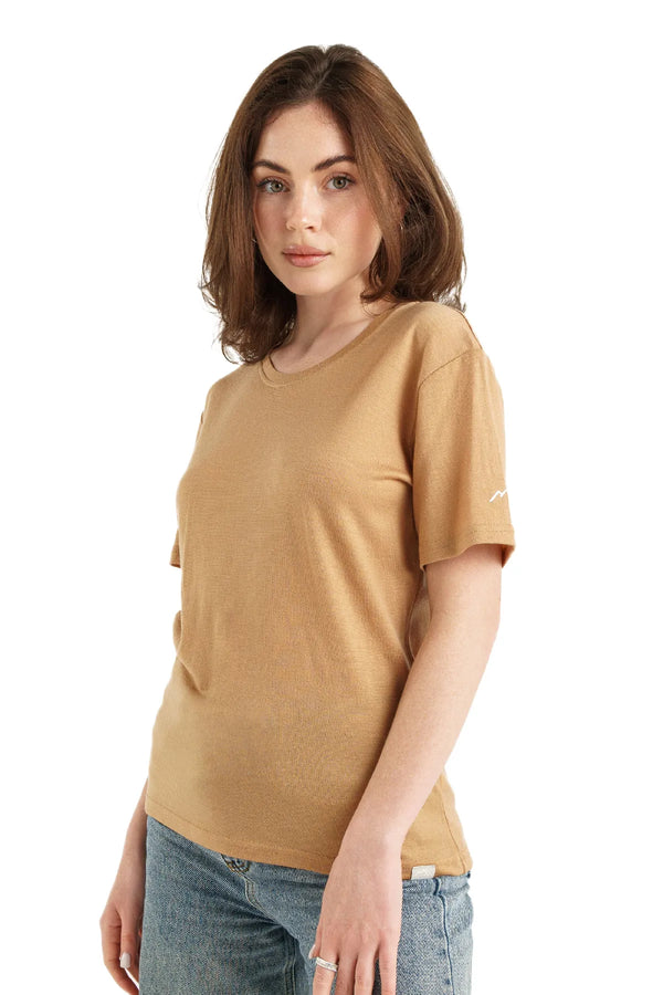 Women's Merino T-shirt 180 Camel | Crewneck (+socks)