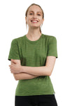Damen Merino T-Shirt 165 Olivgrün | Rundhals