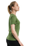 Damen Merino T-Shirt 165 Olivgrün | Rundhals