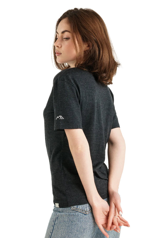 Damen Merino T-Shirt 165 Anthrazit | V-Ausschnitt (+Socken)