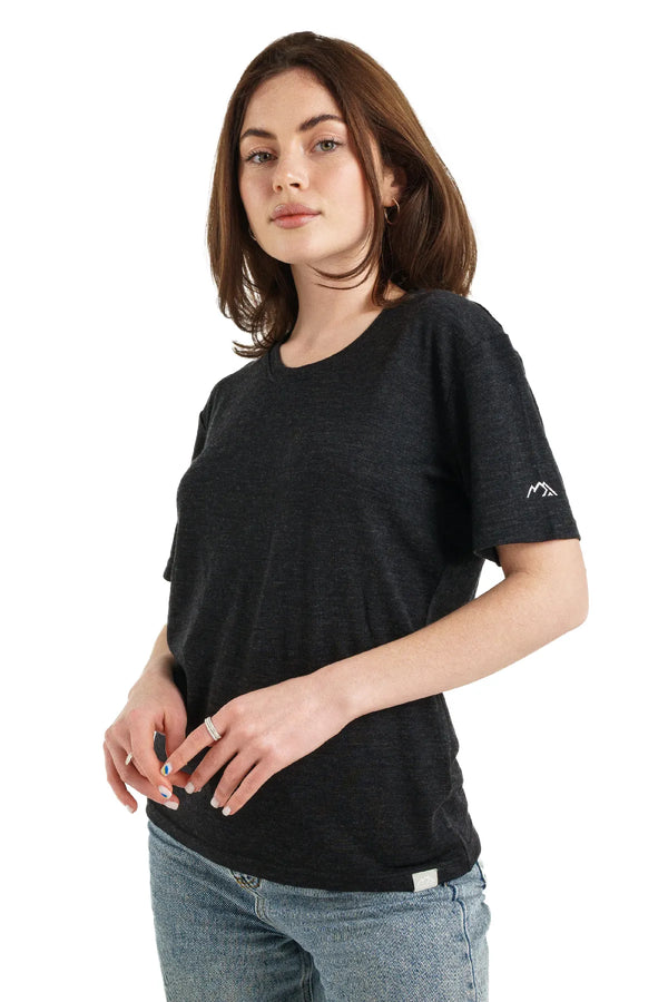 Women's Merino T-shirt 180 Heathered Black | Crewneck (+socks)