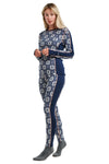 Damen Merino Thermo-Set 250 Snowflake Navy