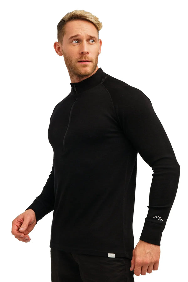 Men's Merino Half Zip Long Sleeve 250 Black