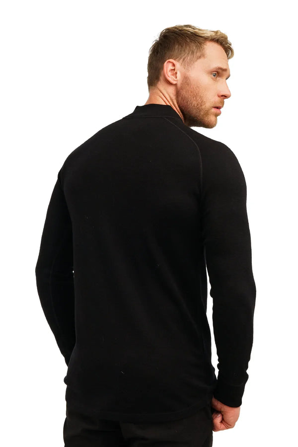 Men's Merino Half Zip Long Sleeve 250 Black