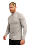 Men's Merino Half Zip Long Sleeve 320 Heather Gray
