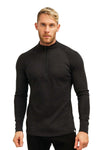 Men's Merino Half Zip Long Sleeve 320 Charcoal Grey