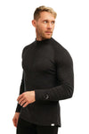 Men's Merino Half Zip Long Sleeve 320 Charcoal Grey