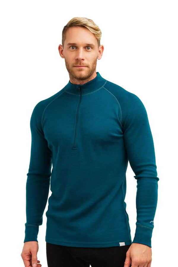 Men's Merino Half Zip Long Sleeve 250 Deep Teal
