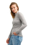 Women's Merino Half Zip Long Sleeve 320 Heather Gray