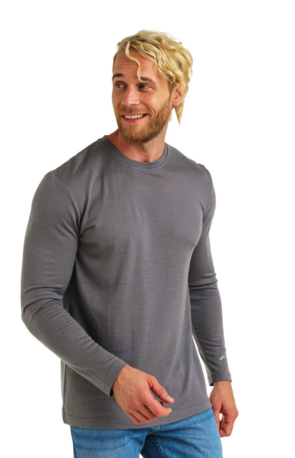 Men's Merino Long Sleeve 165 Perfect Grey +Socks