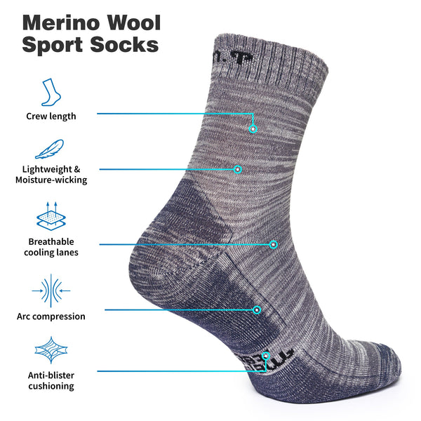 Merino Wool Hunting Socks - (Pack of 3) Black
