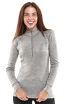 Merino Half Zip 250 für Damen Heather Grey