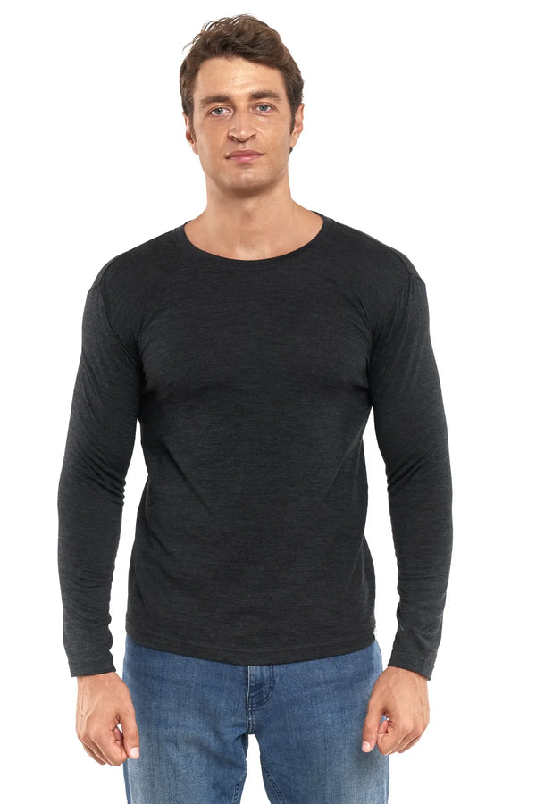 Herren Merino Langarmshirt 170 Anthrazit