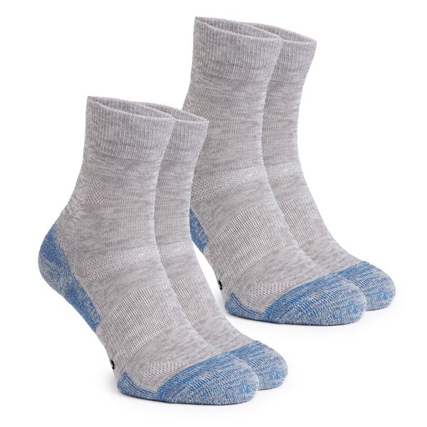 Merino Wool Hiking Socks - (Pack of 2 ) Grey Azure