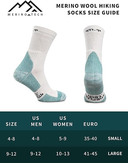Merino Wool Hiking Socks - (Pack of 2) St. Patrick Green