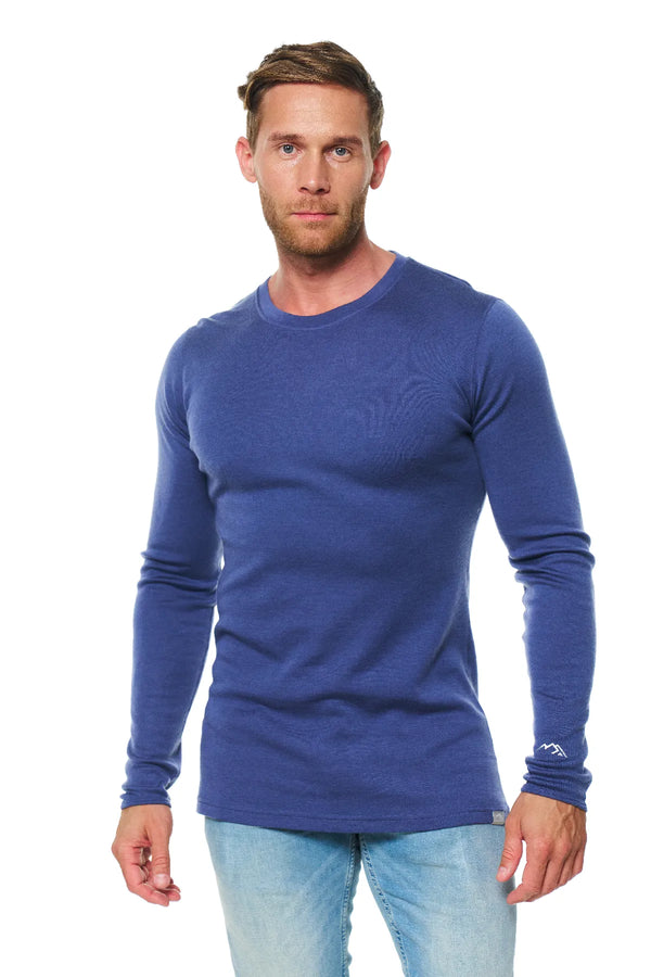 260 Merino Base Layer Langarmshirt Pigeon Blue – Herren