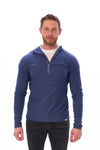 Herren-Kapuzenpullover aus Merinowolle mit halbem Reißverschluss 190 Windsor Blue