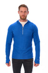 Herren-Kapuzenpullover aus Merinowolle mit halbem Reißverschluss 190 Kobaltblau