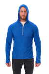 Herren-Kapuzenpullover aus Merinowolle mit halbem Reißverschluss 190 Kobaltblau