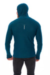 Kapuzenpullover mit halbem Reißverschluss aus Merinowolle für Herren, 190 Deep Teal