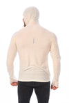 Herren-Kapuzenpullover aus Merinowolle mit halbem Reißverschluss 190 Off White