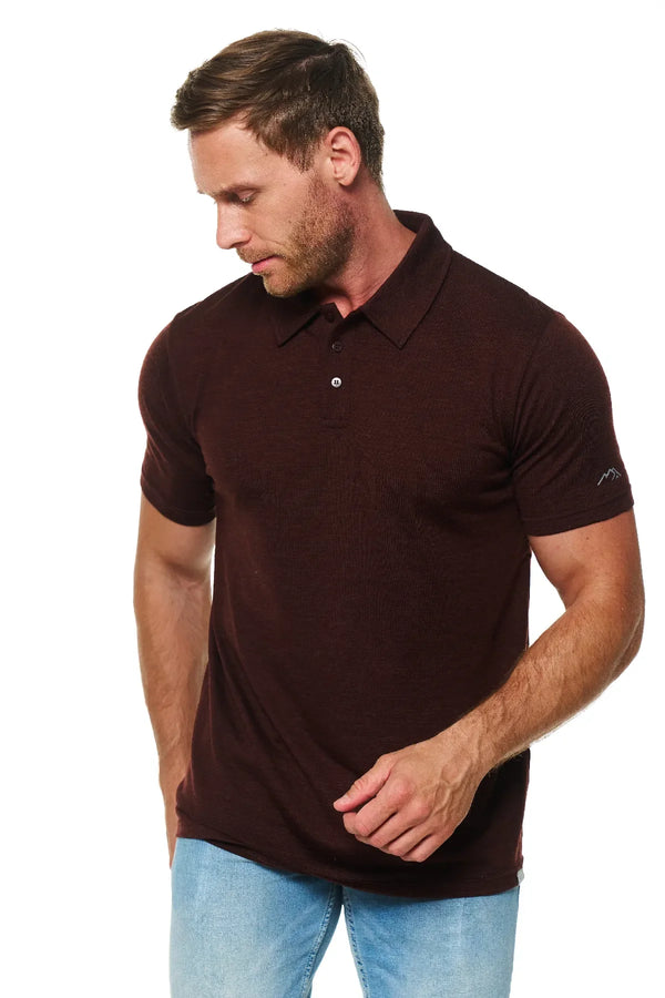 Men's Merino Polo 165 Bordo