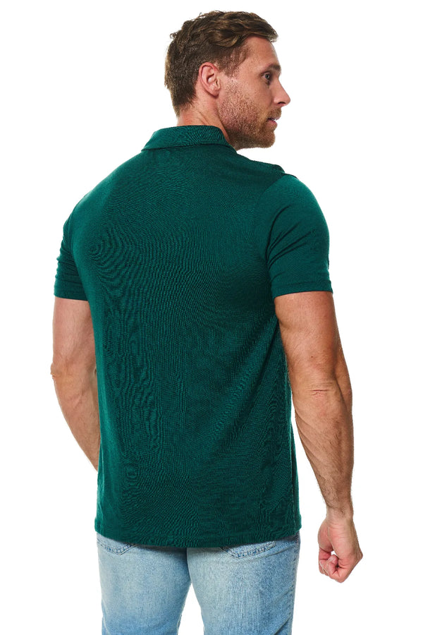 Men's Merino Polo 165 Forest Green