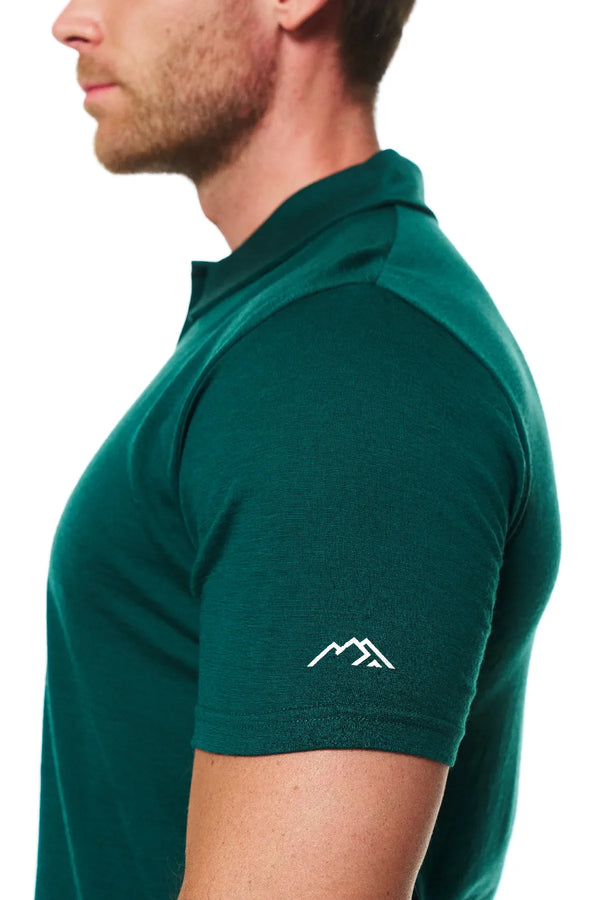 Men's Merino Polo 165 Forest Green