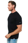 Men's Merino Wool Henley T-shirt 170 Black