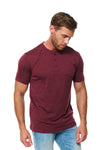 Henley-T-Shirt aus Merinowolle für Herren 170 Burgund