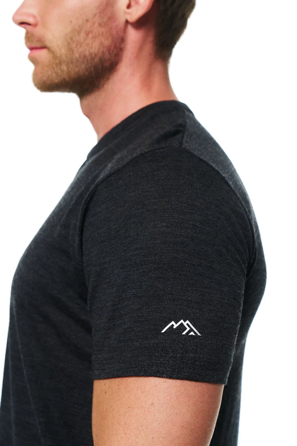 Henley-T-Shirt aus Merinowolle für Herren 170 Anthrazit