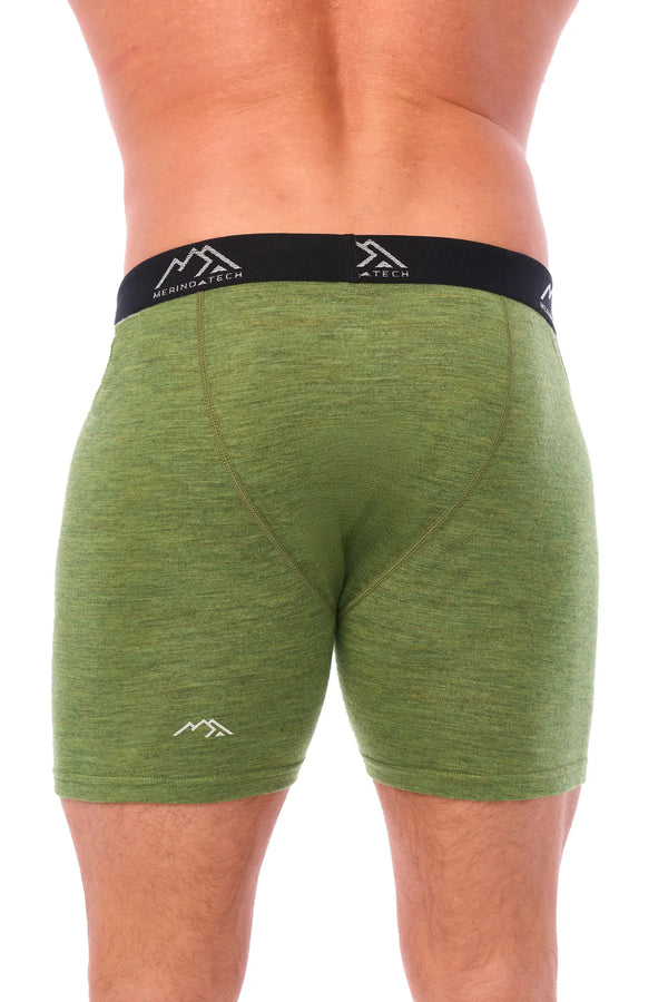 Herren Merino Boxershorts 170 Olivgrün (1er Pack)
