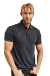 Herren Merino Polo 165 Schwarz meliert