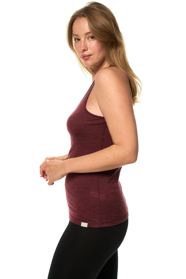 Tanktop aus Merinowolle für Damen in Burgunderrot