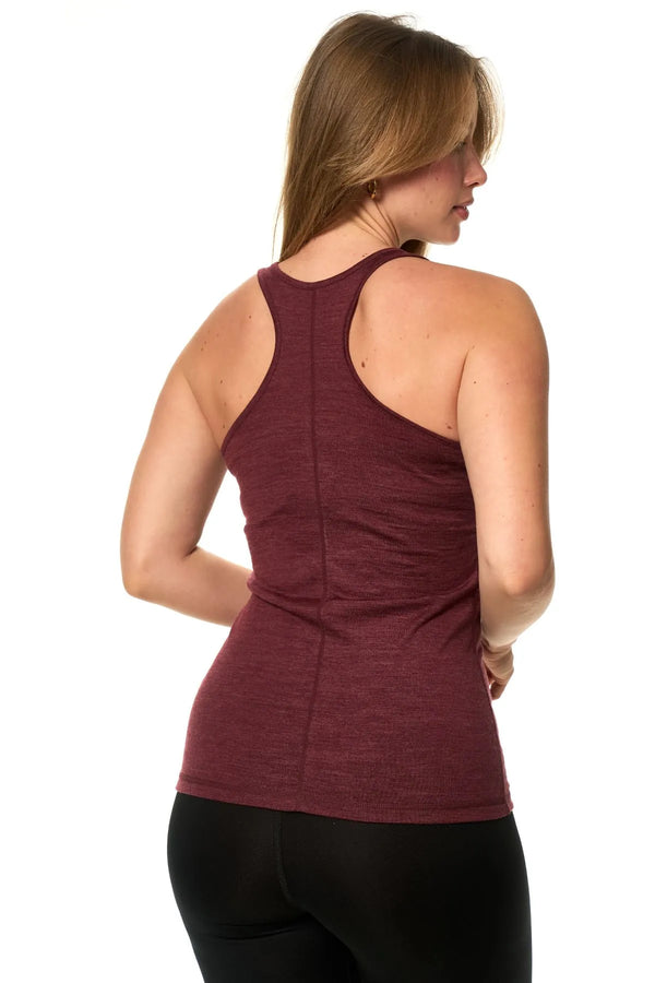 Tanktop aus Merinowolle für Damen in Burgunderrot
