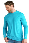 Herren Merino Langarmshirt 170 Aqua Blau