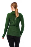 Damen Merinowolle Half Zip Hoodie 190 Oliv