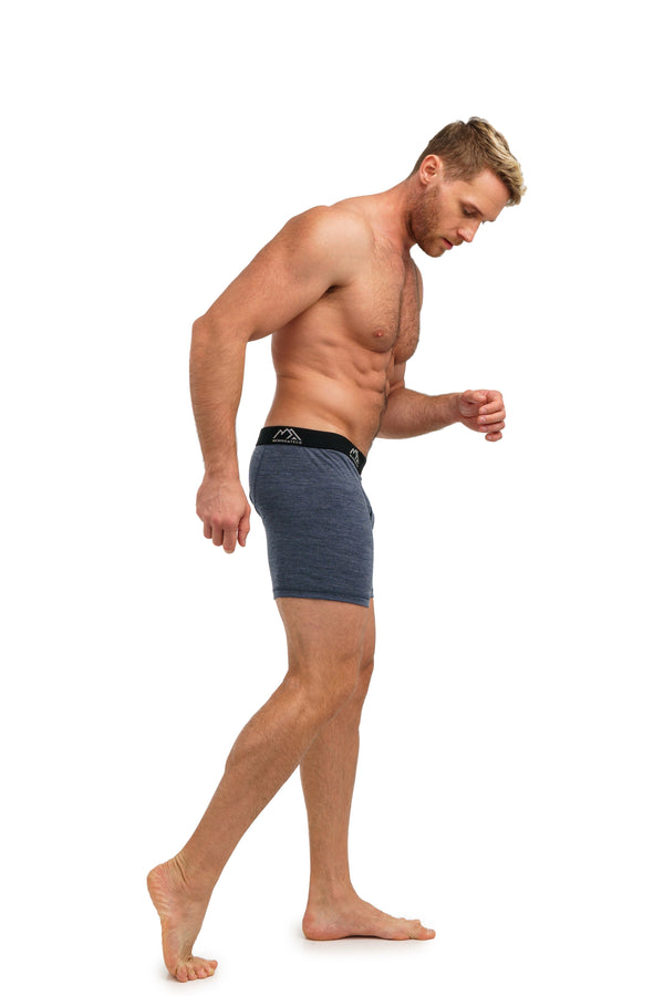 Herren Merino Boxershorts 170 Navy Grey (1er Pack)
