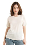 Damen Merino T-Shirt 165 Schneeweiß | Rundhalsausschnitt (+Socken)
