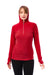 Damen Merinowolle Half Zip Hoodie 190 Kirschrot