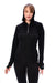Damen Merinowolle Half Zip Hoodie 190 Schwarz
