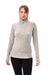 Damen-Kapuzenpullover aus Merinowolle mit halbem Reißverschluss 190 Heather Grey