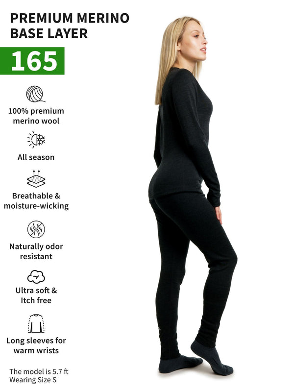 Damen Merino Thermo-Set 165 Anthrazit